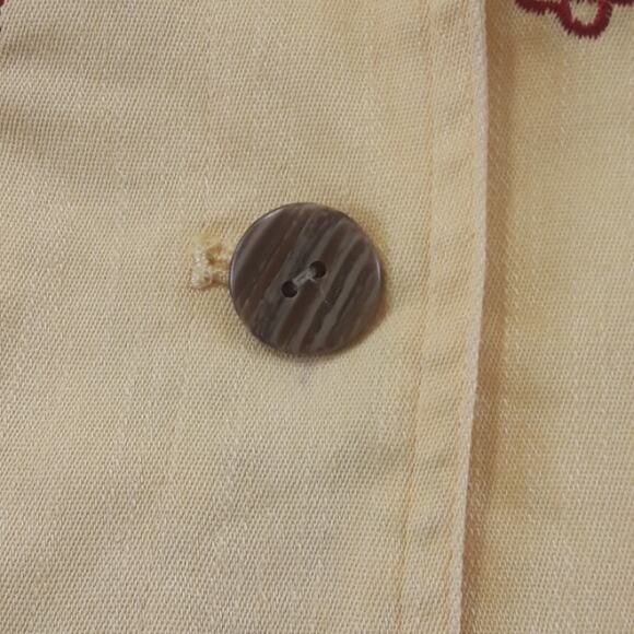 Womens Sz S Yellow Red Embroidered WesternY2K 90s Art To Wear Denim Jacket - Picture 12 of 13